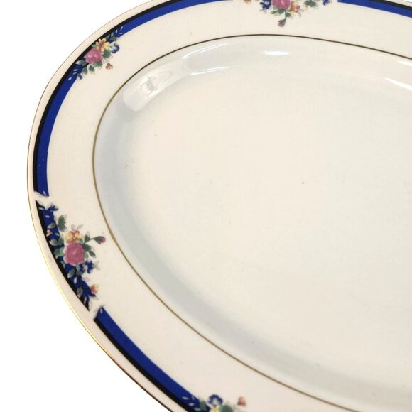 Royal Majestic Fine China Oval Serving Platter Morning Rose 8433 Floral Gold Tri - Picture 6 of 8